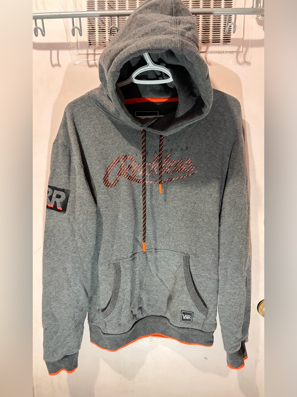 Young & Reckless Grey Hoodie with Orange Accents